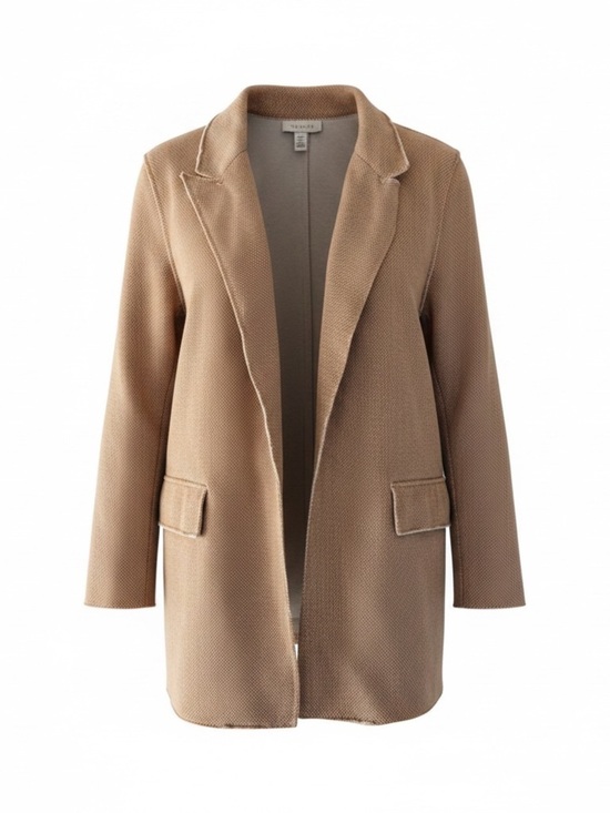 Topshop Jackets & Blazers - Topshop Beige Unstructured Blazer Raw Hem Minimalist Layering Jacket